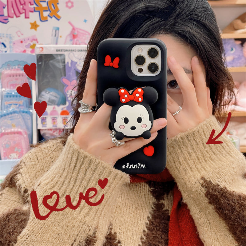 3D Cartoon Minnie Doll Grip Holder Pop Case